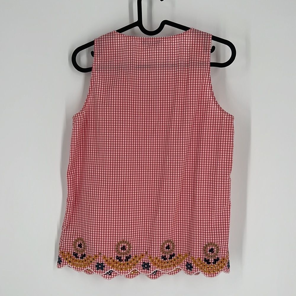 Embroidered Gingham Tank Top - Picture 5 of 8
